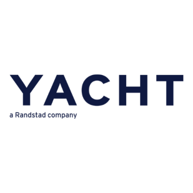 Logo van YACHT, een bedrijf van Randstad, in blauwe letters op een lichte achtergrond.